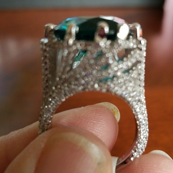 Emerald ring Sterling silver - Picture 5 of 5
